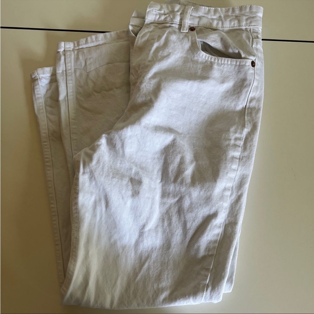 Zara white high rise jeans 8